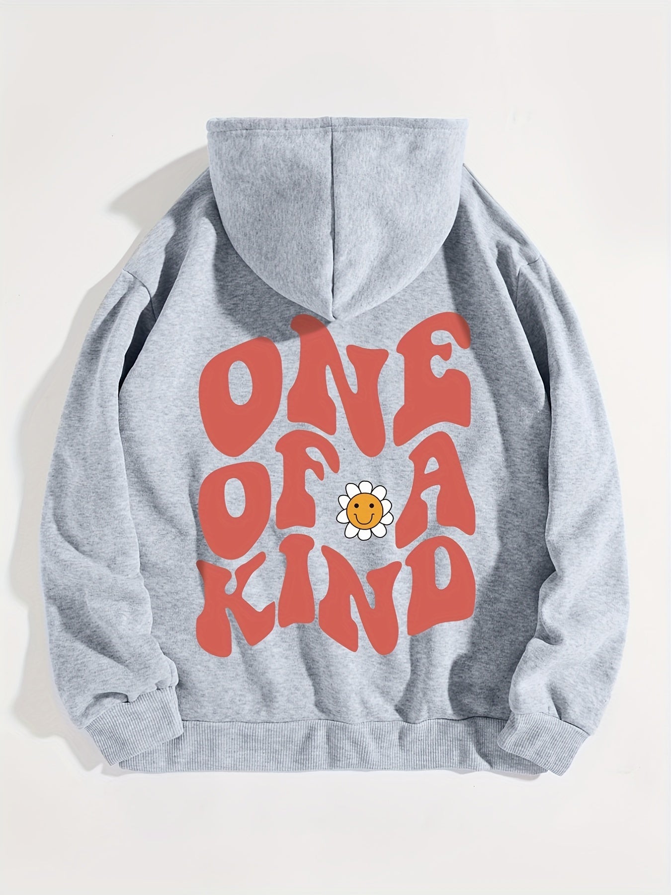 Letter Graphic Drawstring Hoodie Casual Sweatshirt