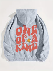 Letter Graphic Drawstring Hoodie Casual Sweatshirt
