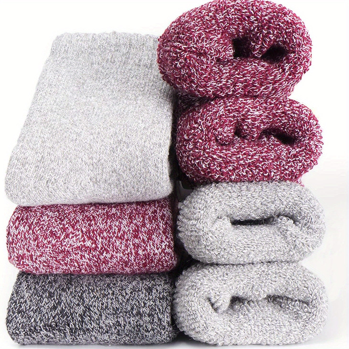 3 Pairs Thickened Crew Socks Warm Women's Stockings & Hosiery