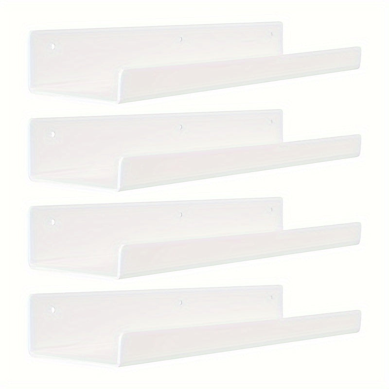 Acrylic Floating Shelves Wall Mounted Bookshelves Thick
