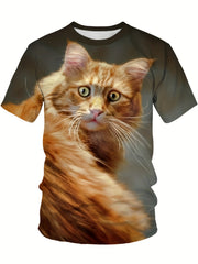 Boys' Furry Cat Graphic T Shirt 3D Print