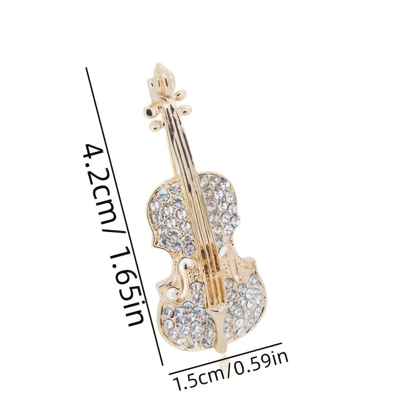 Violin Diamond Brooch For Girls Jewelry