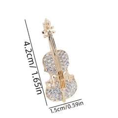 Violin Diamond Brooch For Girls Jewelry
