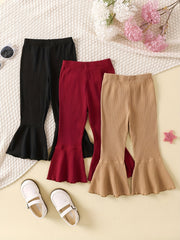 Toddler Girls Flare Leg Ribbed Knit Pants Set