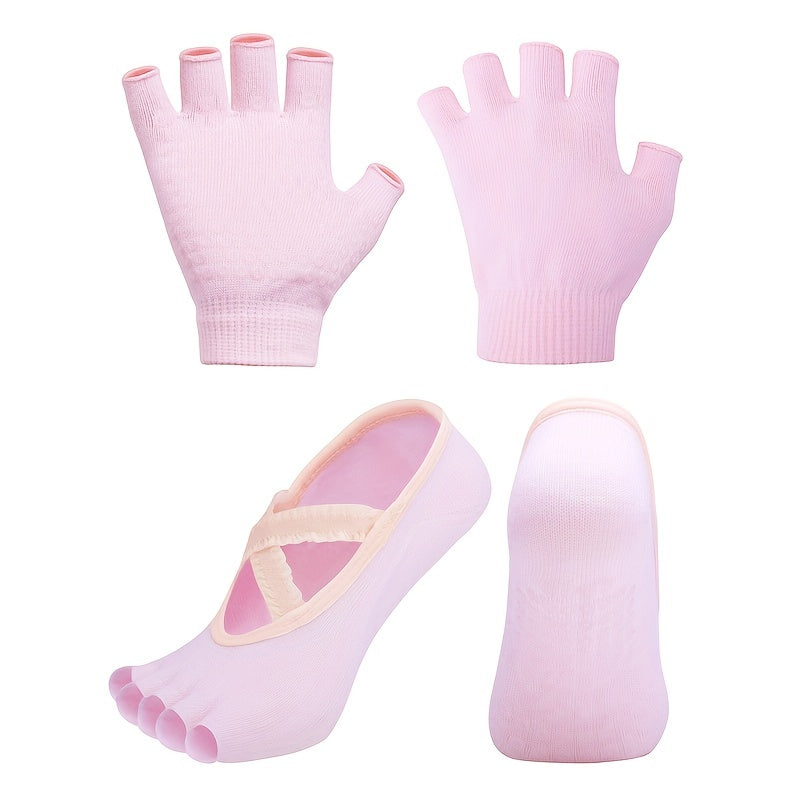 Fitness Gloves & Toeless Yoga Socks Set - Improve Performance