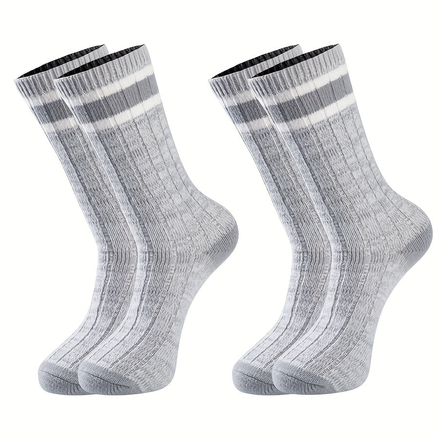 Striped Crew Socks Comfy & Breathable Women's Stockings