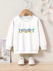 Alphabets Pattern Long Sleeve Sweatshirt for Girls