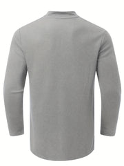 Men's Long Sleeve Casual V Neck T-Shirt for Outdoor Sports