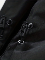 Men's Waterproof Hooded Windbreaker Jacket Zipper Pockets Coat