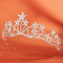 Star Headband Rhinestone Star Crown Bridal Princess Headpiece