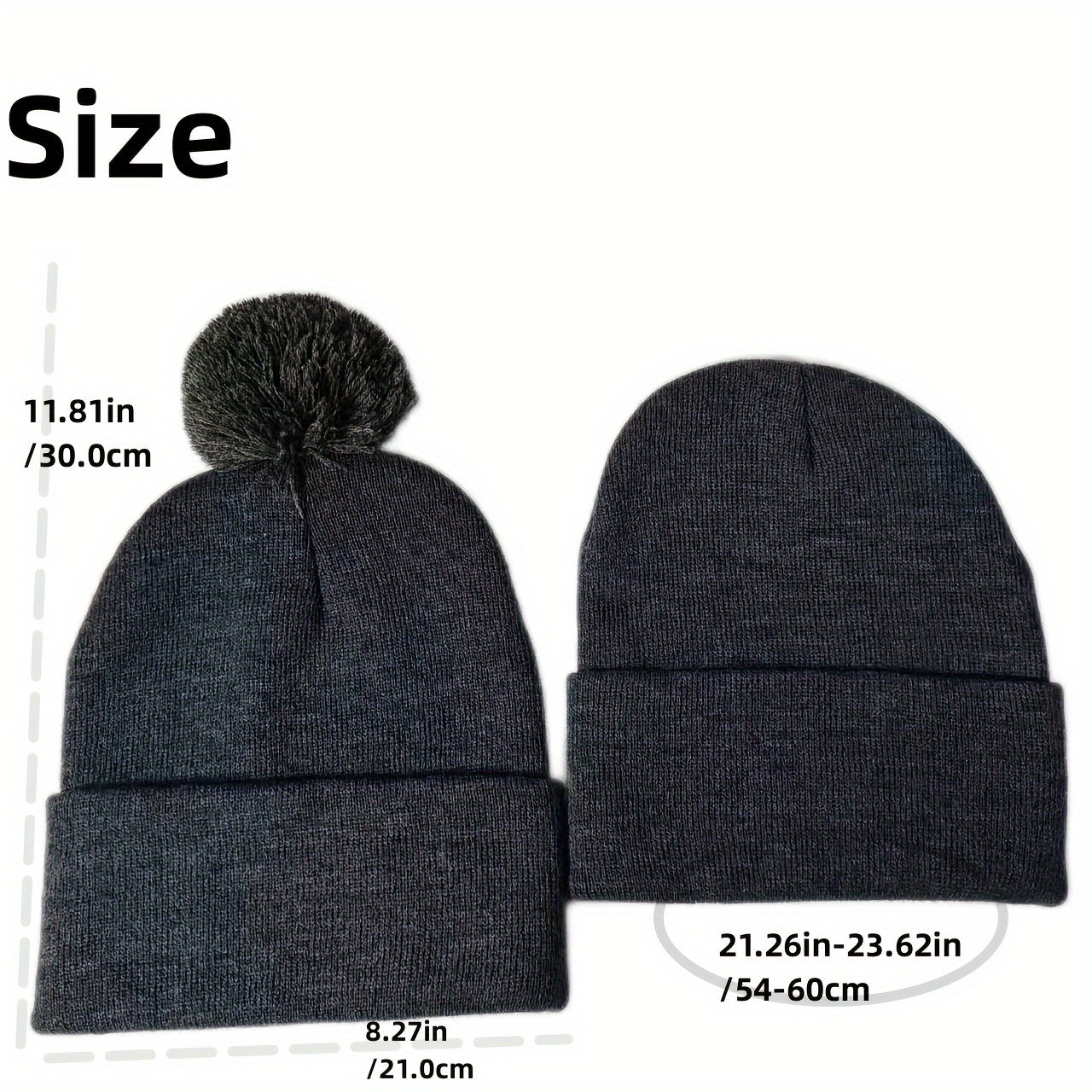 2 Pack Knitted Hat Men's Outdoor Casual Warm Beanie