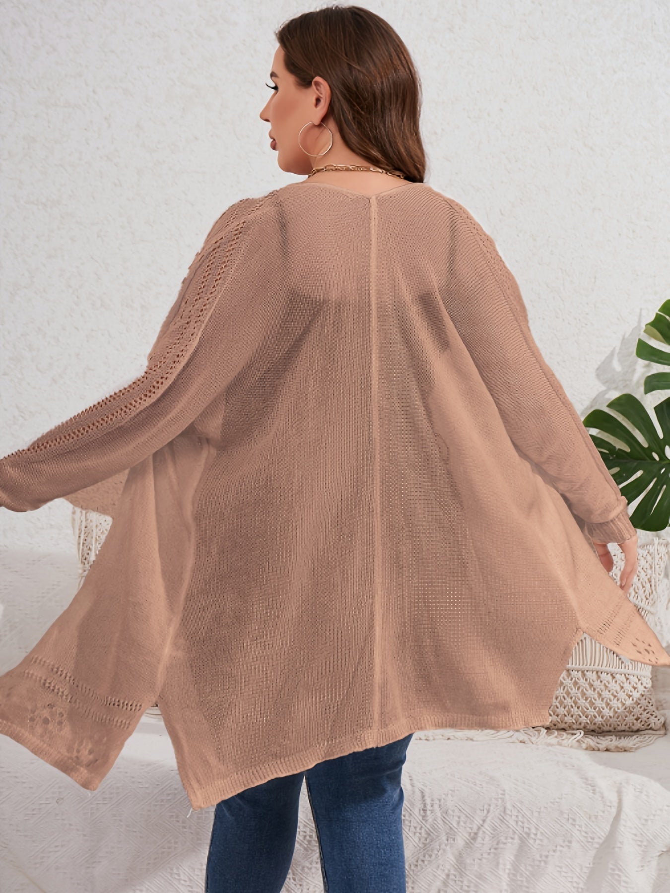 Long Sleeve Eyelet Embroidered Cardigan