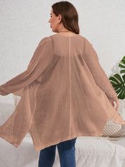 Long Sleeve Eyelet Embroidered Cardigan