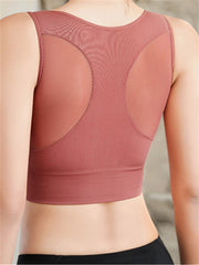 Mesh Racerback Crop Sport Top Gym Yoga Bra