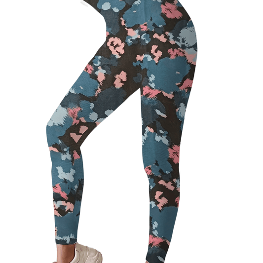 Geometric Print Tummy Control Fitness Pants High Waist