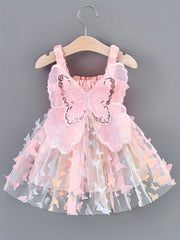 Mesh Princess Dress with Butterfly Wings for Baby Girl Parties