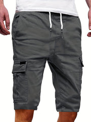 Classic Cargo Shorts Men's Casual Pocket Waist Drawstring Cargo Shorts