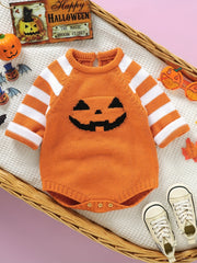 Halloween Party Baby Unisex Pumpkin Sweater Romper Cosplay Clothes