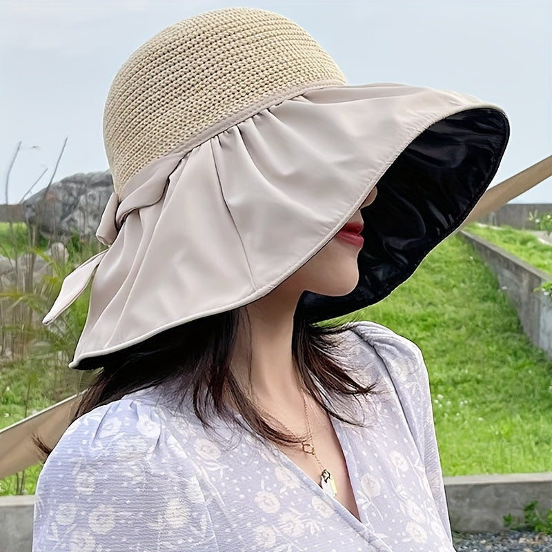 Foldable Bucket Hat Sunscreen Fisherman Hat Outdoor Travel Beach Hat