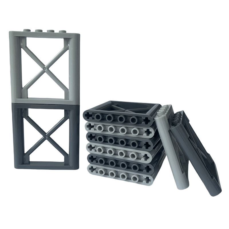 6pcs Building Blocks Support Frame Bricks 1x6 Dots Educational Toys Gray