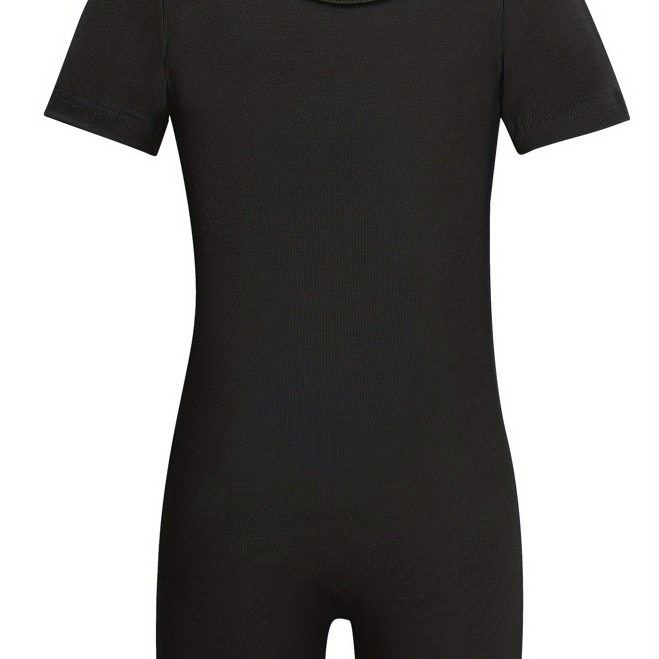 Kids Short Sleeve Gymnastics Romper Suit For Dance Performance