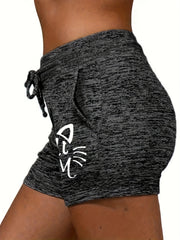 Cat Mom Drawstring Shorts for Women