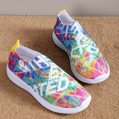 Rhinestone Decor Flat Slip On Casual Skate Shoes Women's Footwear