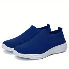 Women's Breathable Knit Sneakers Soft Sole Low Top Casual Shoes