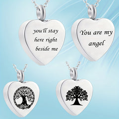 Heart Shaped Stainless Steel Cremation Urn Necklace for Pet Ashes
