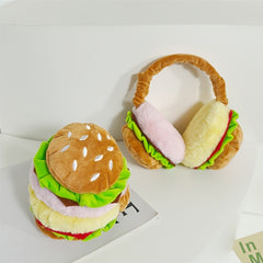 Hamburger Plush Earmuffs for Women Soft Faux Fur Ear Warmers