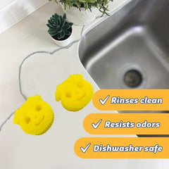 3pcs Cartoon Kitchen Cleaning Sponge And Scrubber, Anti-odor Dishwashing Sponge