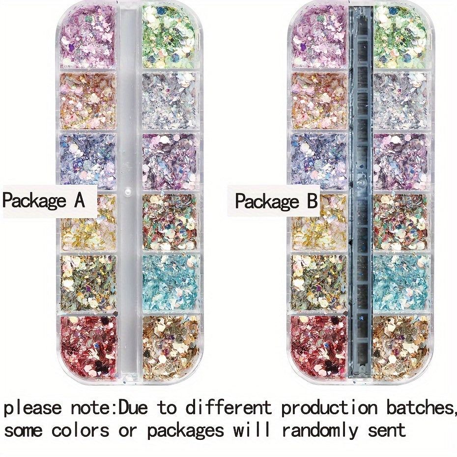 Iridescent Crystal Hexagon Nail Glitter Sequins Mermaid Flake