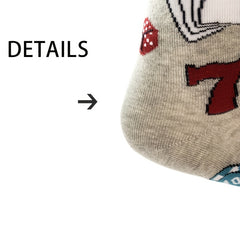 Men's Mid calf Cotton Socks Poker Pattern Gray Sports And Leisure Socks
