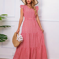 Ruffle Trim Tiered Maxi Dress Boho Casual Dress Spring & Summer