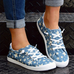 Star Pattern Flat Shoes Women's Shallow Mouth Casual Shoes