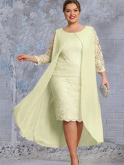 Floral Jacquard Layered Midi Dress Plus Size
