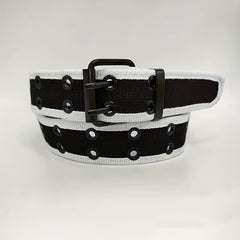 Men's Beige Hemmed Belt Casual Sports Metal Hole