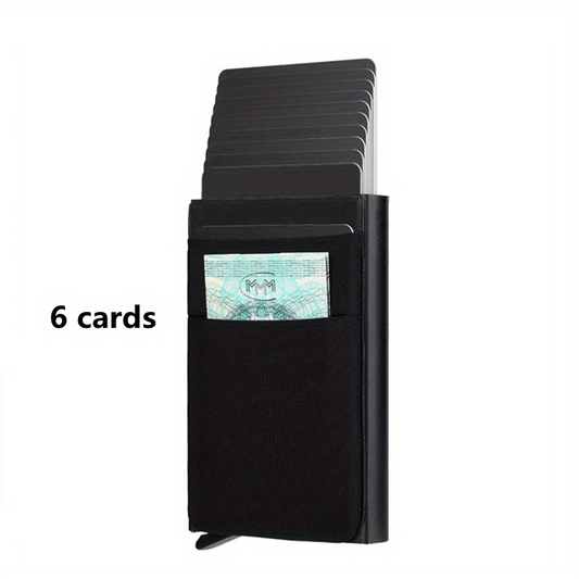 RFID Slim Aluminum Wallet Elasticity Back Pouch ID Credit Card Holder