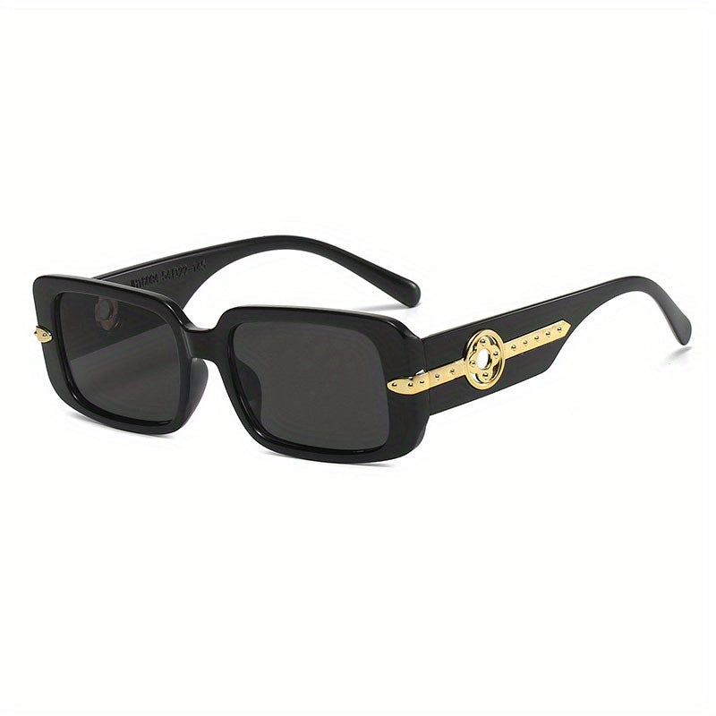 Y2K Square Sunglasses Metal Clover Hollow Glasses UV400