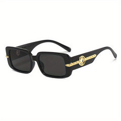 Y2K Square Sunglasses Metal Clover Hollow Glasses UV400