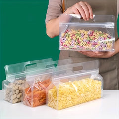 5pcs Leakproof Food Storage Bag Transparent Organizer for Kitchen and Travel