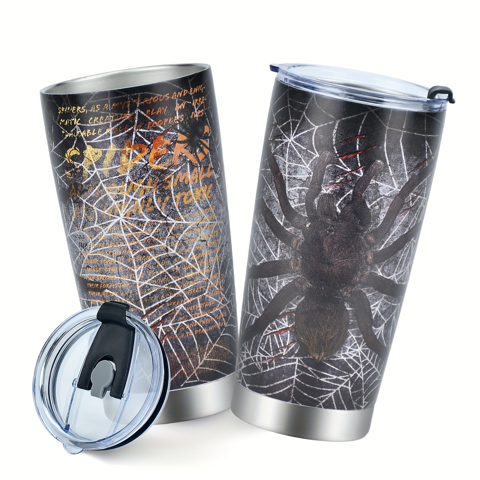 20oz Spider Pattern Stainless Steel Tumbler Cup