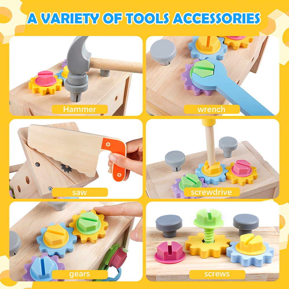 29pcs Magic Kids Tool Set Wooden Play Toolbox DIY Toy Multifunctional