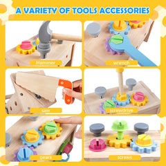 29pcs Magic Kids Tool Set Wooden Play Toolbox DIY Toy Multifunctional