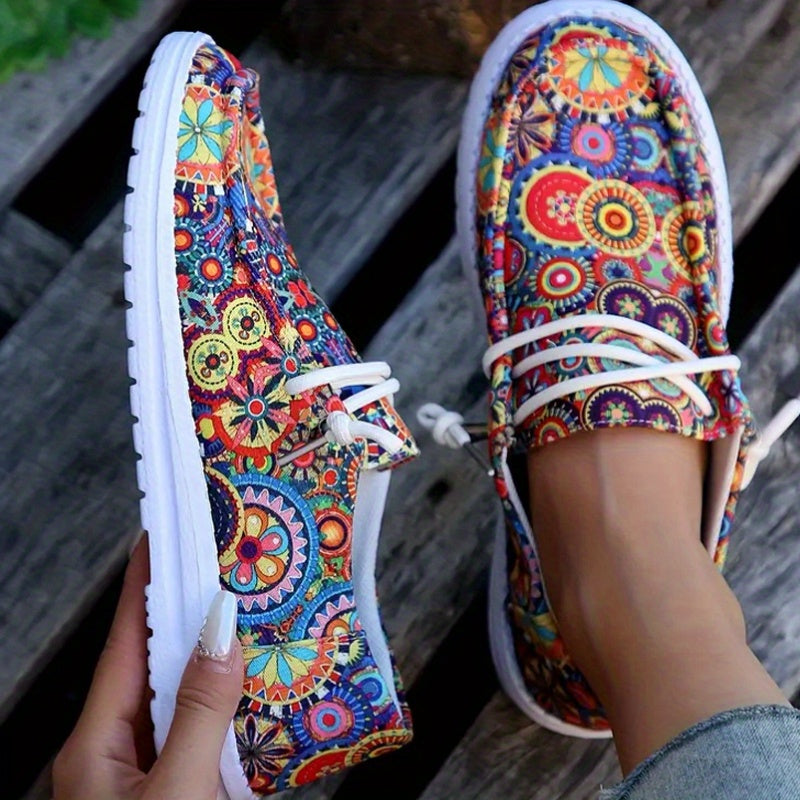 Women's Colorful Floral Canvas Low Top Shoes