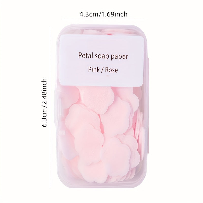 Portable Handwashing Tablets Soap Paper Disposable Travel Mini Petal Box