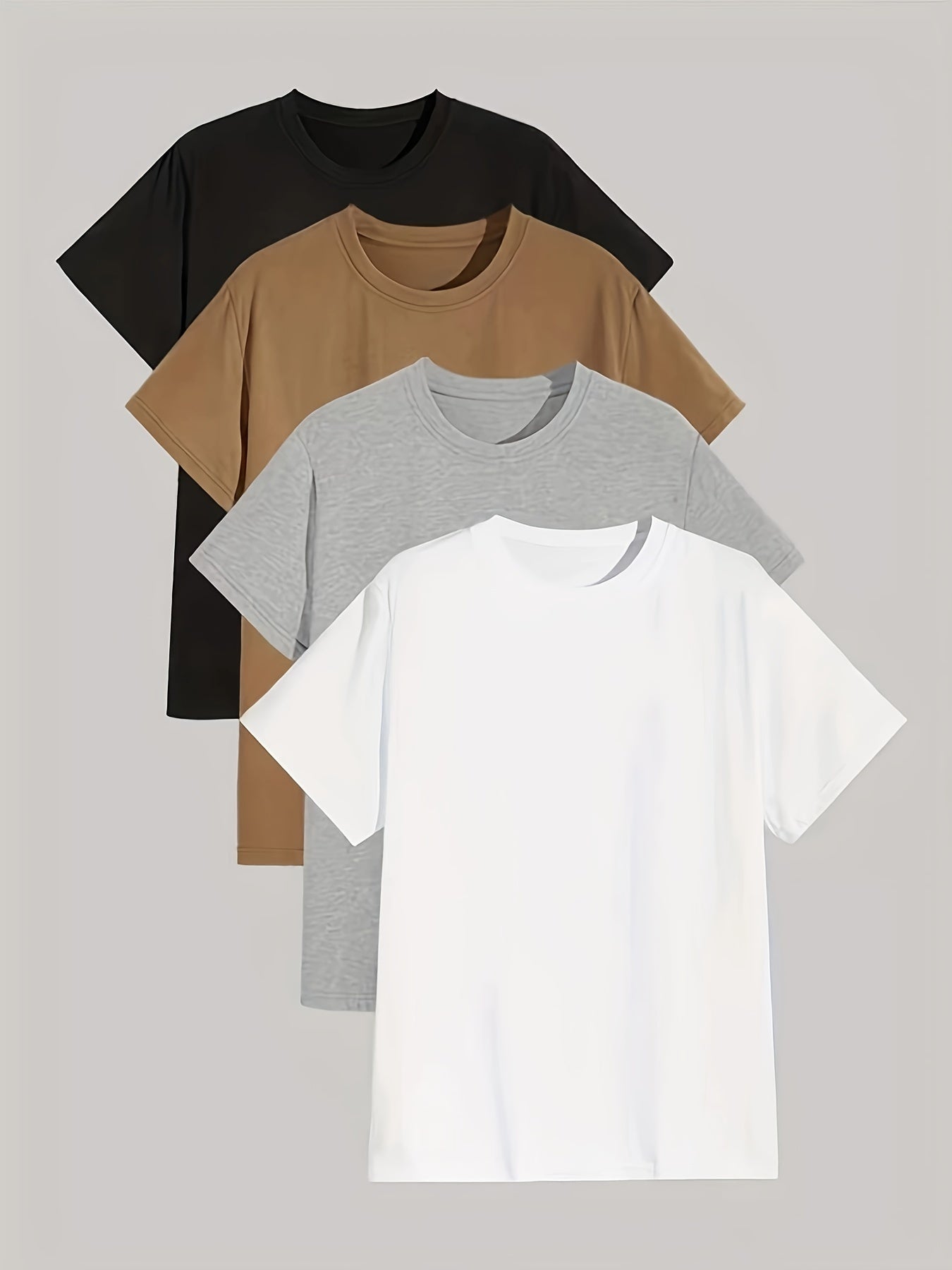 4 Pcs Men's Short Sleeve T-Shirt Set for Summer