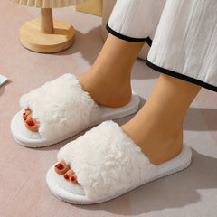 Cozy Open Toe Slippers Non-slip Indoor Comfy Shoes