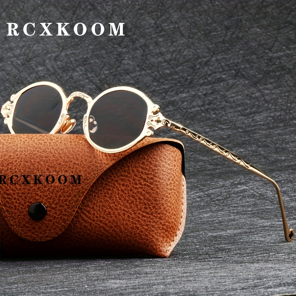 Vintage Metal Steam Punk Sunglasses Unisex Round Frame Polarized Sunglasses