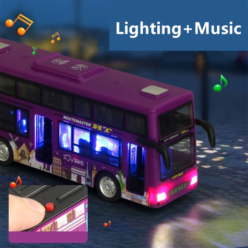 Inertia Toy Car Double Decker Bus Model Sound And Light